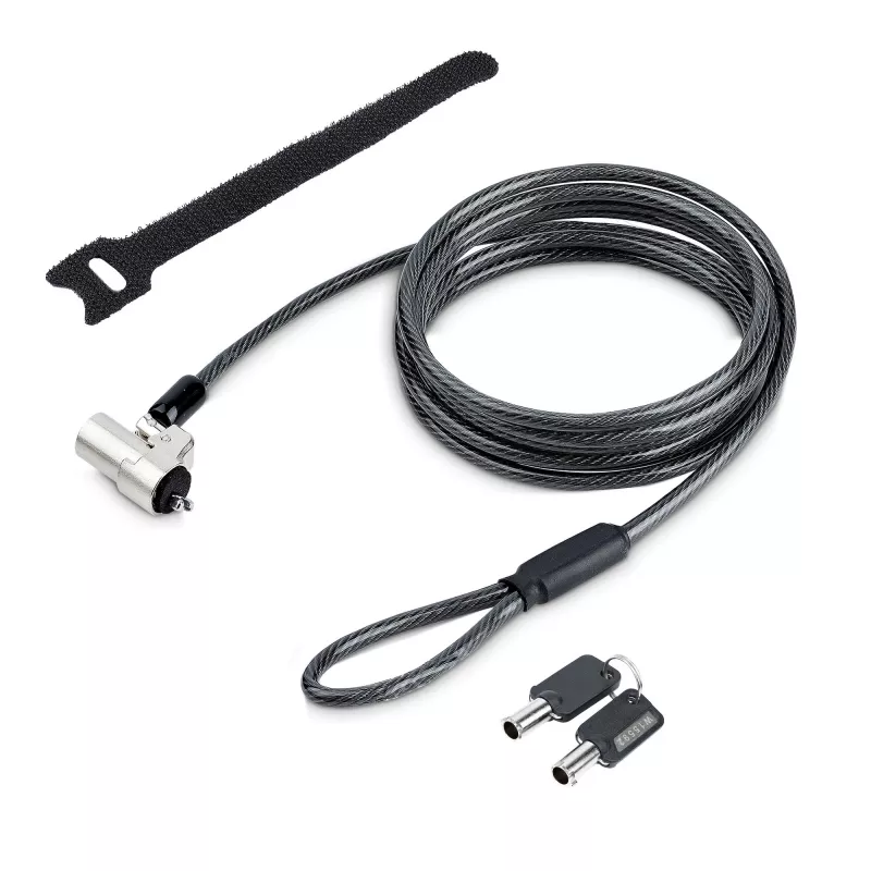 StarTech.com klēpjdatora kabeļa slēdzene, saderīga ar Noble Wedge®; 6 pēdas (2 m), pretzagšanas atslēgas slēdzene, drošības kabelis Dell XPS/Latitude/2-in-1 piezīmjdatoriem, grieznes izturīga tērauda kabeļa slēdzene klēpjdatoram