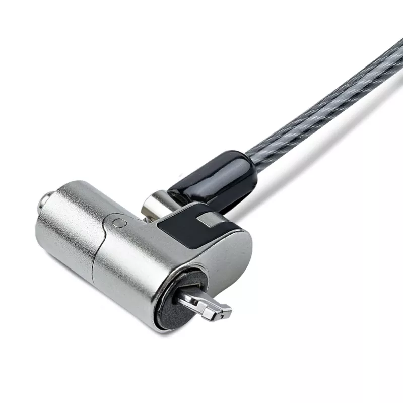 StarTech.com Nano klēpjdatora kabeļa bloķētājs, 6 pēdas (2 m), pretzagšanas bloķētājs ar atslēgu, drošības kabeļu bloķētāji Nano slotu piezīmjdatoriem, piemērots EliteBook/LenovoX1/2-in-1 klēpjdatoriem, griezējinstruments izturīgs, tērauda kabeļa bloķētājs klēpjdatoram