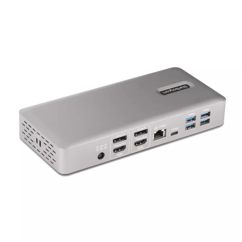 StarTech.com universālā USB4 un Thunderbolt 4 dokstacija, četru displeju atbalsts operētājsistēmā Windows, divu displeju atbalsts MacBook datoriem, HDMI DP dokstacija ar 98 W klēpjdatora uzlādi