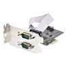 StarTech.com 2 portu seriālā PCIe karte, divu portu PCI Express uz RS232/RS422/RS485 (DB9) seriālā karte, iekļauti zema profila kronšteini, 16C1050 UART, Windows/Linux, TAA atbilstīga - 4. līmeņa ESD aizsardzība