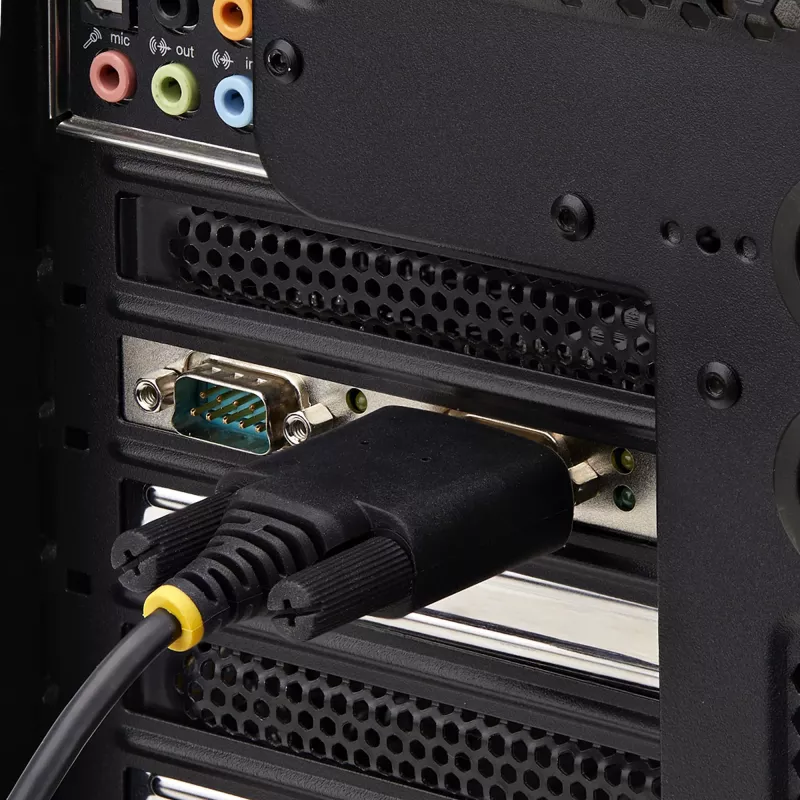 StarTech.com 2 portu seriālā PCIe karte, divu portu PCI Express uz RS232/RS422/RS485 (DB9) seriālā karte, iekļauti zema profila kronšteini, 16C1050 UART, Windows/Linux, TAA atbilstīga - 4. līmeņa ESD aizsardzība
