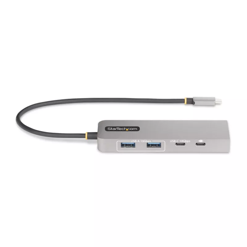 StarTech.com 3 portu USB-C centrmezgls ar 2,5 Gbps Ethernet un 100 W Power Delivery caurlaides portu, USB 3.2 10 Gbps, 2x USB-A/1x USB-C, portatīvs USB Type-C adaptera centrmezgls