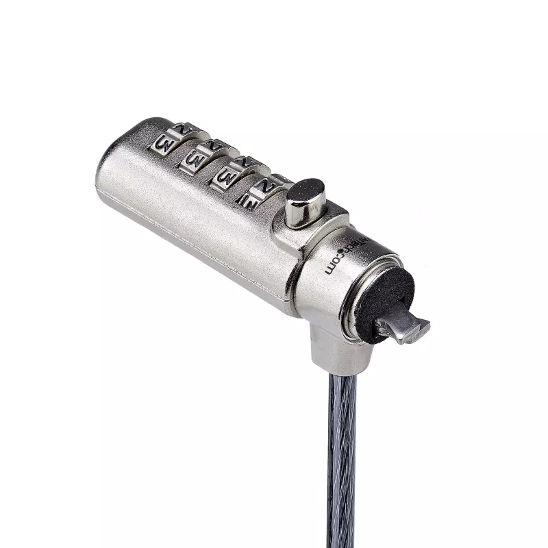 StarTech.com plāns Lock Noble Wedge® Slot Saderīga, 5 pēdas (1,5 m) bloķēšanas kabelis, galda pretaizdzīšanas drošība klēpjdatoriem/piezīmjdatoriem, griešanai izturīgs tērauda kabelis, kombinētā slēdzene