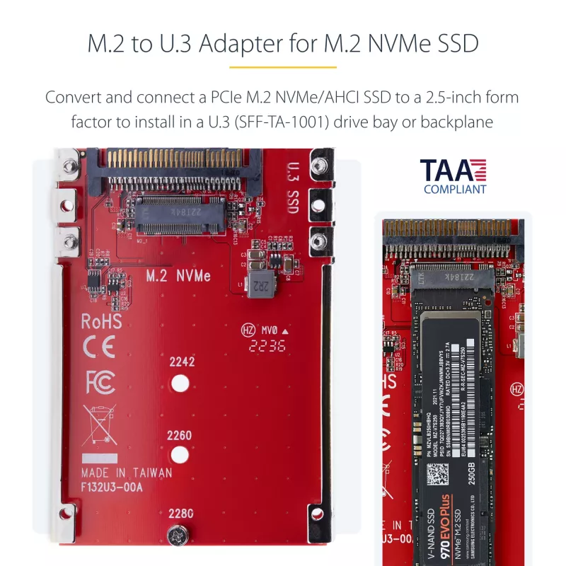 StarTech.com 1M25-U3-M2-ADAPTER interfeisa kartes/adapteris Iekšēja M.2
