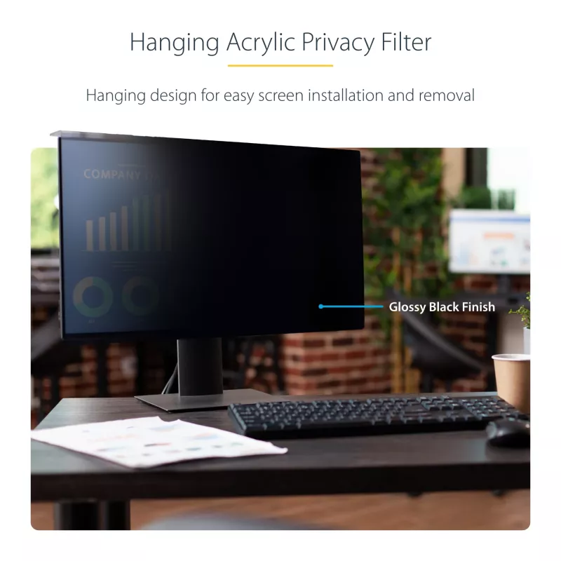 StarTech.com 23,8 collu 16:9 datora monitora privātuma ekrāns, piekarams akrila filtrs, ātri uzstādāms drošības aizsargs, monitora ekrāna aizsargs, +/- 30° skata leņķis, spīdīgs