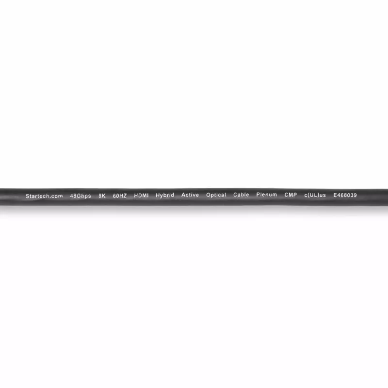 StarTech.com 9,1 m HDMI 2.1 hibrīda aktīvais optiskais kabelis (AOC), CMP, plēnuma klases, 8K īpaši ātrdarbīgs HDMI 2.1/2.0 optiskās šķiedras kabelis, 48 Gbps, 8K 60 Hz/4K 120 Hz, HDR10+/FRL/TMDS/eARC