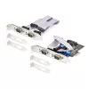 StarTech.com 4 portu sērijas PCIe karte, četru portu PCI Express uz RS232/RS422/RS485 (DB9) sērijas karte, zema profila kronšteins iekļauts, 16C1050 UART, Windows/Linux, TAA atbilstoša – 4. līmeņa ESD aizsardzība
