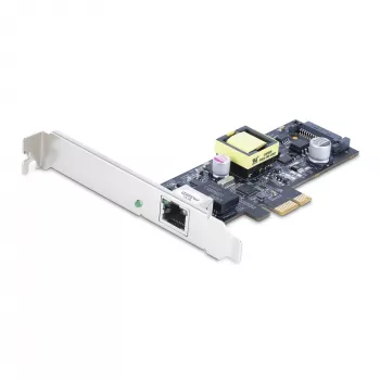 StarTech.com 1 porta 2,5 Gbps NBASE-T PoE tīkla karte, Intel I225-V, 802.3af/at PoE+ daudzgigabitu NIC, PCI Express servera LAN karte, ar SATA barošanu galda datora Ethernet saskarne – atbalsta Windows, Linux
