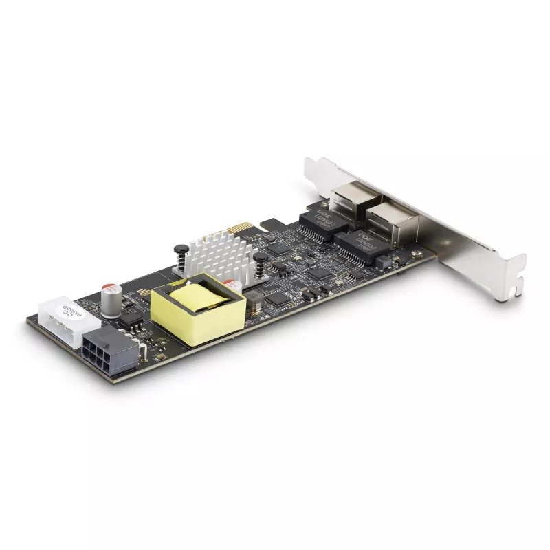 StarTech.com 2-Port 2.5Gbps NBASE-T PoE tīkls Card, Dual Intel I225-V, 802.3af/at PoE+ Multi-Gigabit NIC, PCI Express Server LAN Card, LP4/8-Pin PCIe-Powered