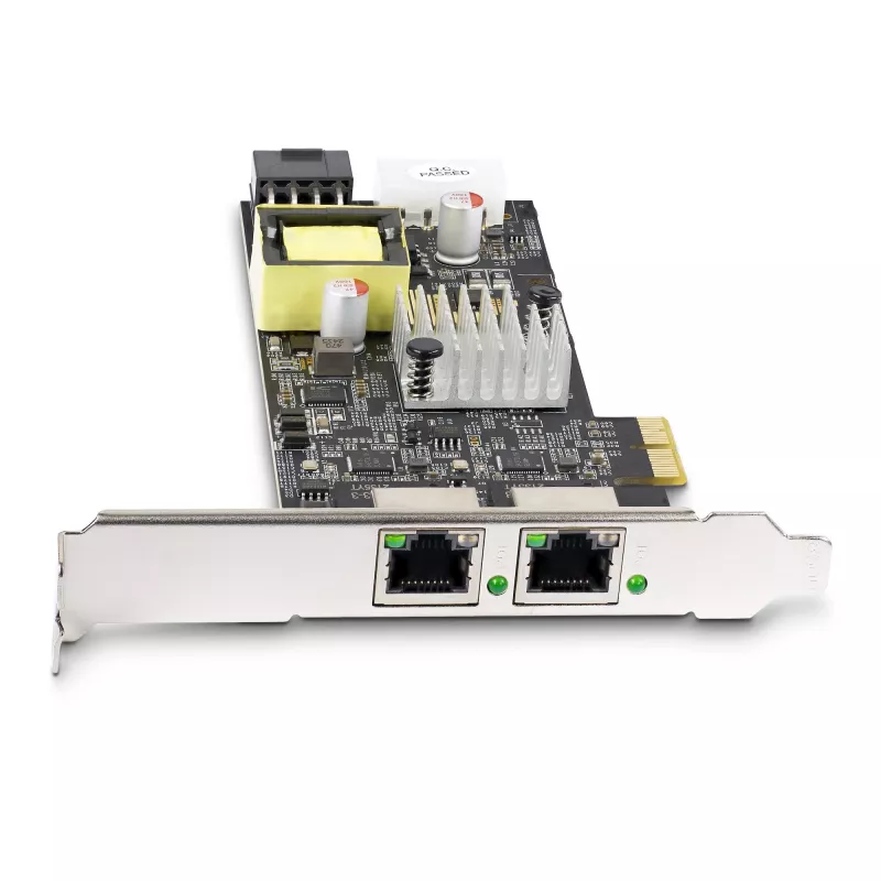 StarTech.com 2-Port 2.5Gbps NBASE-T PoE tīkls Card, Dual Intel I225-V, 802.3af/at PoE+ Multi-Gigabit NIC, PCI Express Server LAN Card, LP4/8-Pin PCIe-Powered