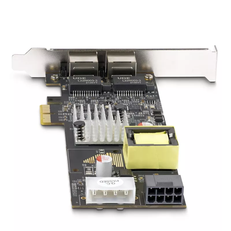 StarTech.com 2-Port 2.5Gbps NBASE-T PoE tīkls Card, Dual Intel I225-V, 802.3af/at PoE+ Multi-Gigabit NIC, PCI Express Server LAN Card, LP4/8-Pin PCIe-Powered