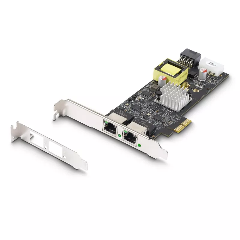 StarTech.com 2-Port 2.5Gbps NBASE-T PoE tīkls Card, Dual Intel I225-V, 802.3af/at PoE+ Multi-Gigabit NIC, PCI Express Server LAN Card, LP4/8-Pin PCIe-Powered