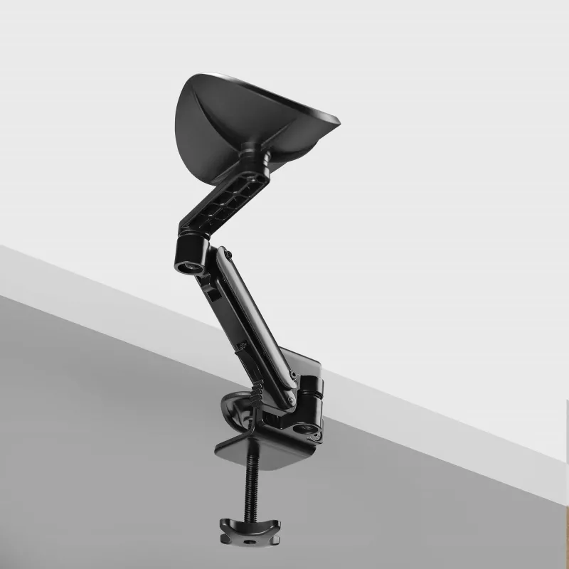 StarTech.com regulējams roku balsts biroja galdam, ergonomisks roku/elkoņa atbalsts, 360 grādu rotācija, piespraužams/bez urbšanas, melns