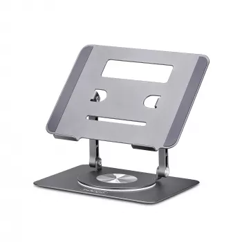 StarTech.com Rotējošs klēpjdatora statīvs, 360° grozāms, ergonomisks galda pacēlājs datoram, paaugstināta pamatne ar regulējamu slīpumu, maks. 5 kg, alumīnija konstrukcija, pārnēsājams dizains