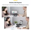 StarTech.com Rotējošs klēpjdatora statīvs, 360° grozāms, ergonomisks galda pacēlājs datoram, paaugstināta pamatne ar regulējamu slīpumu, maks. 5 kg, alumīnija konstrukcija, pārnēsājams dizains