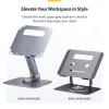 StarTech.com Rotējošs klēpjdatora statīvs, 360° grozāms, ergonomisks galda pacēlājs datoram, paaugstināta pamatne ar regulējamu slīpumu, maks. 5 kg, alumīnija konstrukcija, pārnēsājams dizains