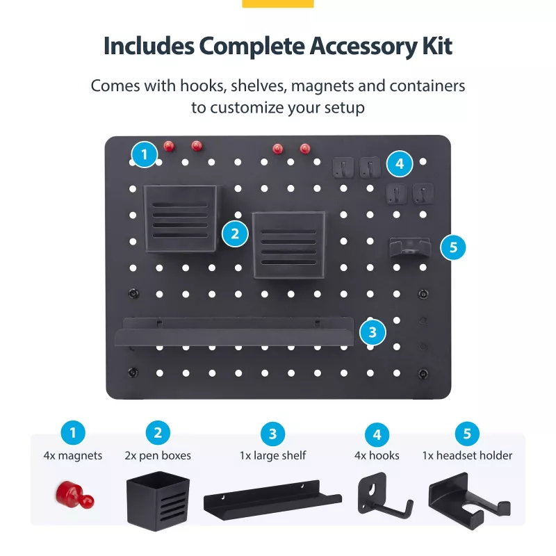 StarTech.com 1612B-DESK-PEGBOARD galda organizatora komplekts 1 gab.