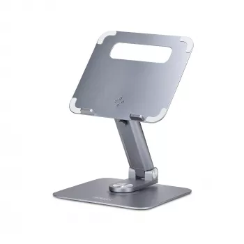 StarTech.com Teleskopisks klēpjdatora statīvs, 360° grozāma pamatne, rotējoša datora paaugstinājums galdam, regulējams augstums un slīpums, maks. 5 kg, alumīnija konstrukcija, portatīvs dizains