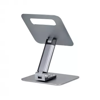 StarTech.com Teleskopisks klēpjdatora statīvs, 360° grozāma pamatne, rotējoša datora paaugstinājums galdam, regulējams augstums un slīpums, maks. 5 kg, alumīnija konstrukcija, portatīvs dizains