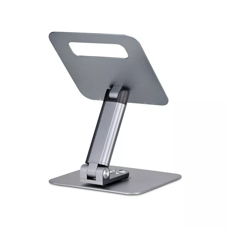 StarTech.com Teleskopisks klēpjdatora statīvs, 360° grozāma pamatne, rotējoša datora paaugstinājums galdam, regulējams augstums un slīpums, maks. 5 kg, alumīnija konstrukcija, portatīvs dizains