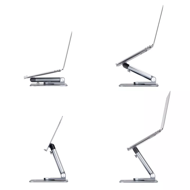StarTech.com Teleskopisks klēpjdatora statīvs, 360° grozāma pamatne, rotējoša datora paaugstinājums galdam, regulējams augstums un slīpums, maks. 5 kg, alumīnija konstrukcija, portatīvs dizains