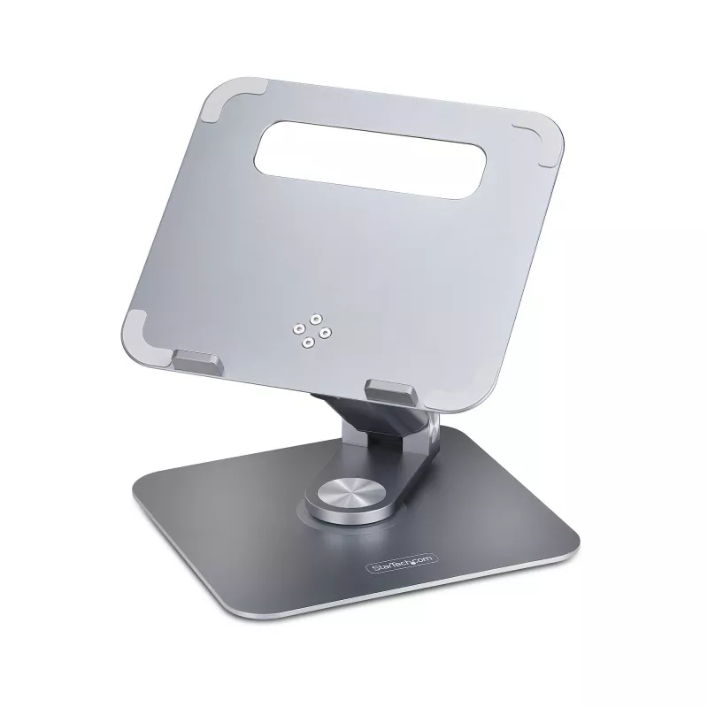 StarTech.com Teleskopisks klēpjdatora statīvs, 360° grozāma pamatne, rotējoša datora paaugstinājums galdam, regulējams augstums un slīpums, maks. 5 kg, alumīnija konstrukcija, portatīvs dizains