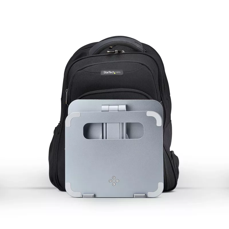 StarTech.com Teleskopisks klēpjdatora statīvs, 360° grozāma pamatne, rotējoša datora paaugstinājums galdam, regulējams augstums un slīpums, maks. 5 kg, alumīnija konstrukcija, portatīvs dizains