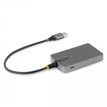 StarTech.com 4 portu USB-A centrmezgls, 5 Gbps, baro no kopnes, USB-A uz 4x USB-A centrmezgls ar USB-C papildu barošanas ieeju, 1 pēda/30 cm resursdatora kabelis, pārnēsājams galddatoru/klēpjdatoru USB centrmezgls