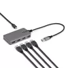 StarTech.com 4 portu USB-A centrmezgls, 5 Gbps, baro no kopnes, USB-A uz 4x USB-A centrmezgls ar USB-C papildu barošanas ieeju, 1 pēda/30 cm resursdatora kabelis, pārnēsājams galddatoru/klēpjdatoru USB centrmezgls