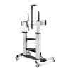 StarTech.com Ritošs TV ratiņi / statīvs uz riteņiem 60–100 collu plakanajiem ekrāniem līdz 220 lb (100 kg), augstuma regulēšana ar rokas kloķi, mobilais / portatīvais grozs stiprinājumam