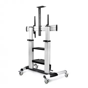 StarTech.com Ritošs TV ratiņi / statīvs uz riteņiem 60–100 collu plakanajiem ekrāniem līdz 220 lb (100 kg), augstuma regulēšana ar rokas kloķi, mobilais / portatīvais grozs stiprinājumam