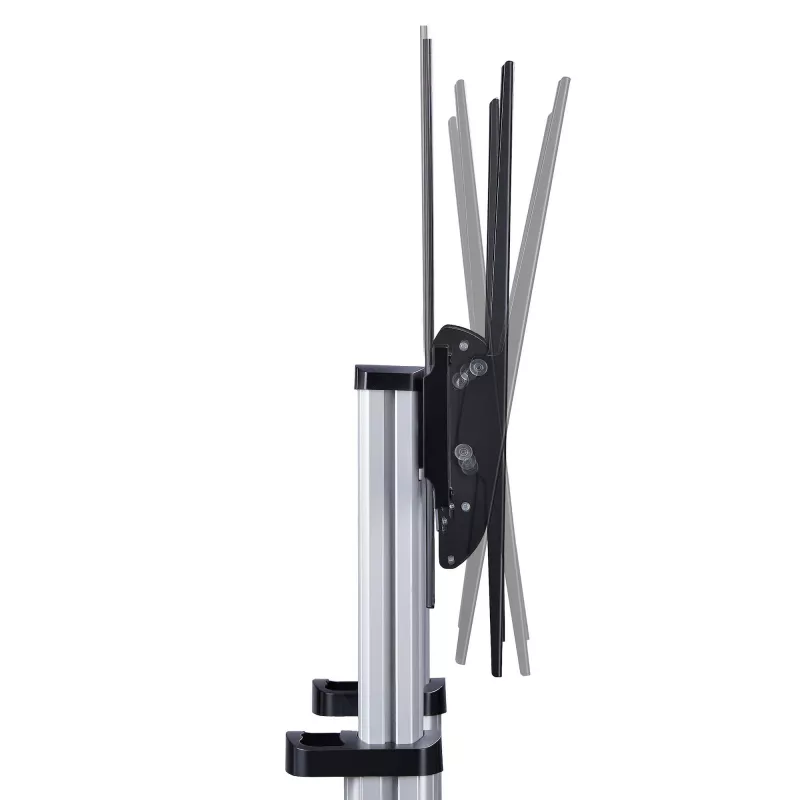 StarTech.com Ritošs TV ratiņi / statīvs uz riteņiem 60–100 collu plakanajiem ekrāniem līdz 220 lb (100 kg), augstuma regulēšana ar rokas kloķi, mobilais / portatīvais grozs stiprinājumam
