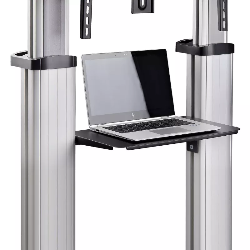 StarTech.com Ritošs TV ratiņi / statīvs uz riteņiem 60–100 collu plakanajiem ekrāniem līdz 220 lb (100 kg), augstuma regulēšana ar rokas kloķi, mobilais / portatīvais grozs stiprinājumam