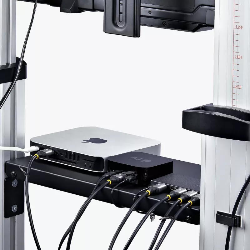 StarTech.com Ritošs TV ratiņi / statīvs uz riteņiem 60–100 collu plakanajiem ekrāniem līdz 220 lb (100 kg), augstuma regulēšana ar rokas kloķi, mobilais / portatīvais grozs stiprinājumam
