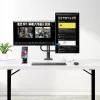 StarTech.com galda stiprinājums diviem monitoriem ar šķērssiju, līdz 27 collu displejiem, VESA 75x75/100x100, maks. 33 mārciņas/15 kg, C-skava, pilnībā šarnīrveida, mehāniskā atspere, TAA