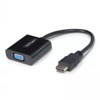 StarTech.com HDMI uz VGA adapteris, aktīvs video pārveidotājs portatīvajam/galddatoram, 1920x1080 (1080p), HDMI avots uz VGA monitoru/displeju/projektoru