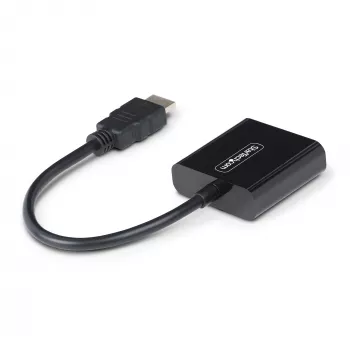 StarTech.com HDMI uz VGA adapteris, aktīvs video pārveidotājs portatīvajam/galddatoram, 1920x1080 (1080p), HDMI avots uz VGA monitoru/displeju/projektoru