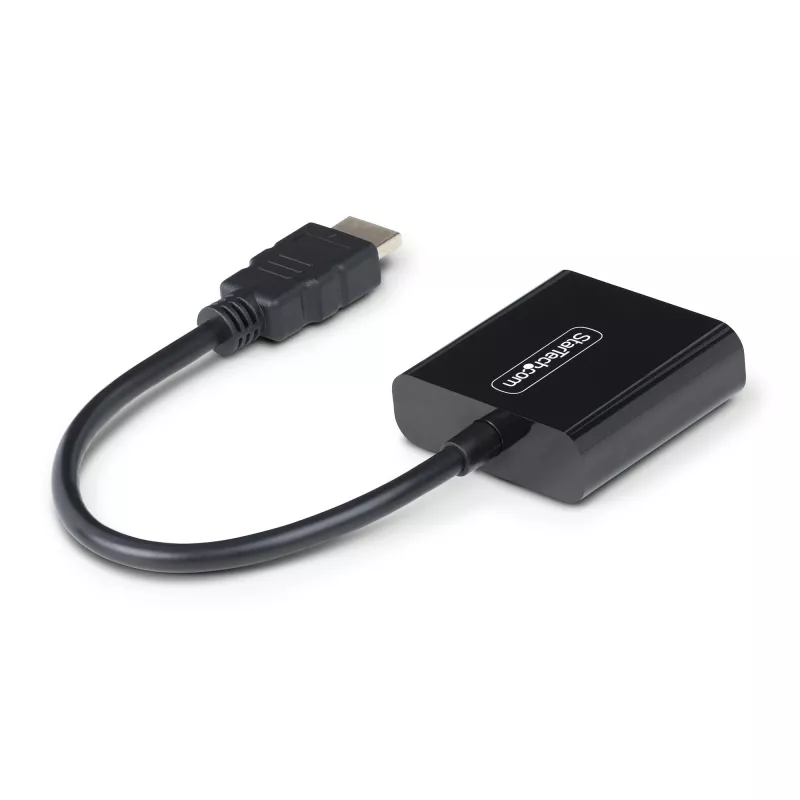 StarTech.com HDMI uz VGA adapteris, aktīvs video pārveidotājs portatīvajam/galddatoram, 1920x1080 (1080p), HDMI avots uz VGA monitoru/displeju/projektoru