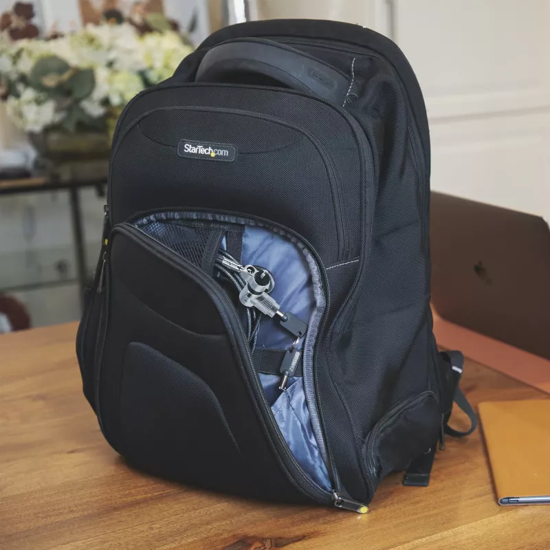 StarTech.com 25 iepakojumā universāla klēpjdatora slēdzene 6,6 pēdas, ar vienādu atslēgu bloķēšanas kabelis, drošības kabelis, saderīga ar Noble Wedge®/Nano/K-Slot, pretzagšanas, izturīgs pret pārgriešanu