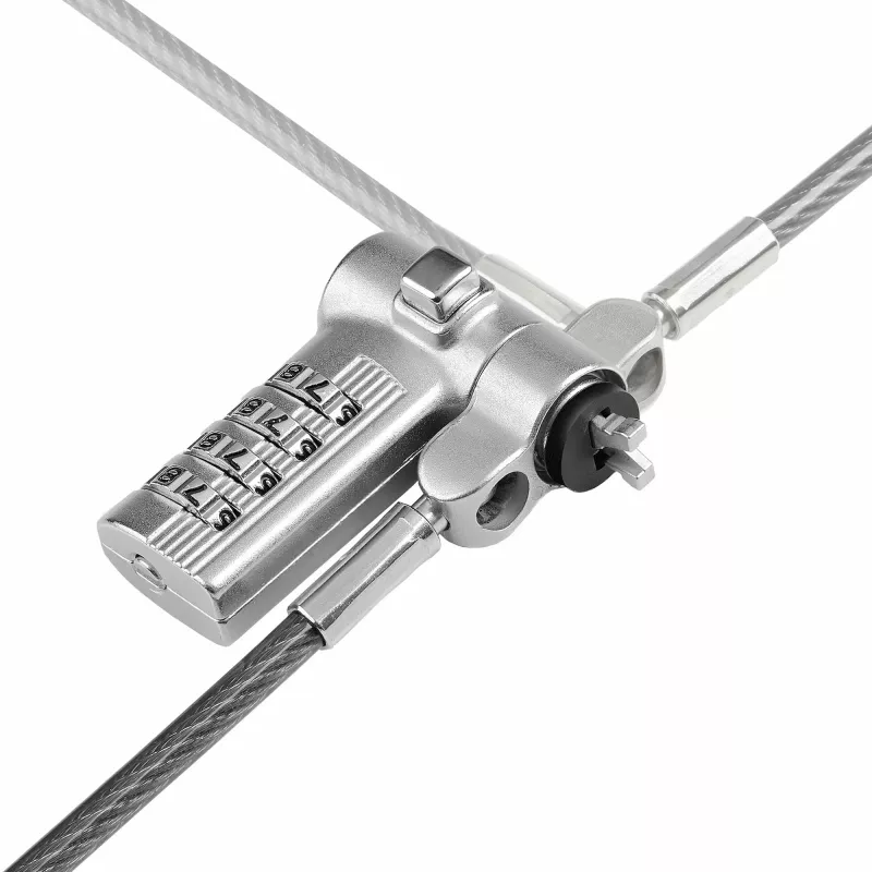 StarTech.com 25-Pack Universal Laptop Lock 6.6ft (2m), Serializēta drošības trosīte klēpjdatoram, Saderīga ar Noble Wedge®/Nano/K-Slot, Bezatslēgas kombinācijas trosīte - TAA