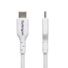 StarTech.com 3 m (9,8 pēdas) balts USB-C lādēšanas kabelis, USB C kabelis, USB 2.0 Type-C klēpjdatora lādētāja vads, 60 W 3 A jaudas piegāde, TPE apvalks, USB-C datu pārsūtīšanas kabelis, M/M