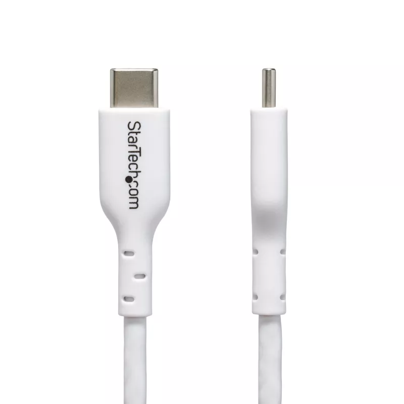StarTech.com 3 m (9,8 pēdas) balts USB-C lādēšanas kabelis, USB C kabelis, USB 2.0 Type-C klēpjdatora lādētāja vads, 60 W 3 A jaudas piegāde, TPE apvalks, USB-C datu pārsūtīšanas kabelis, M/M