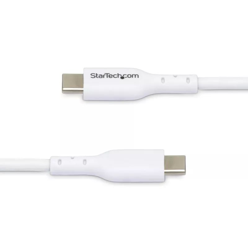 StarTech.com 3 m (9,8 pēdas) balts USB-C lādēšanas kabelis, USB C kabelis, USB 2.0 Type-C klēpjdatora lādētāja vads, 60 W 3 A jaudas piegāde, TPE apvalks, USB-C datu pārsūtīšanas kabelis, M/M