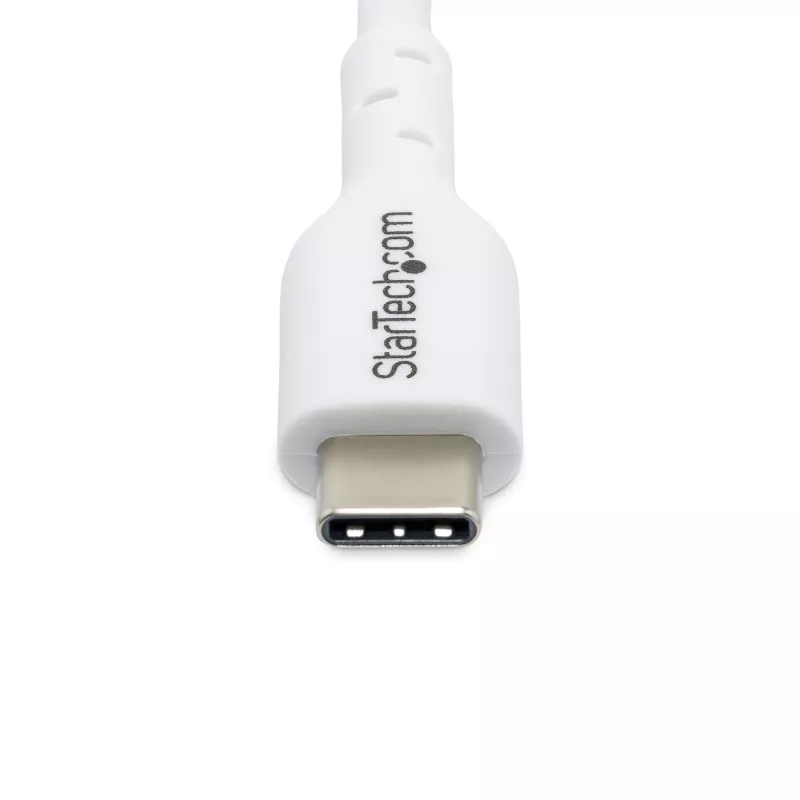StarTech.com 3 m (9,8 pēdas) balts USB-C lādēšanas kabelis, USB C kabelis, USB 2.0 Type-C klēpjdatora lādētāja vads, 60 W 3 A jaudas piegāde, TPE apvalks, USB-C datu pārsūtīšanas kabelis, M/M