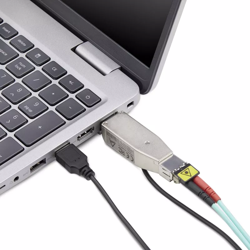 StarTech.com Gigabit Fiber to RJ45 Ethernet Media Converter Dongle, Optical Singlemode 10km/Multimode 800m, USB Powered, Compact Design, Metal Housing, Micro Mini, TAA