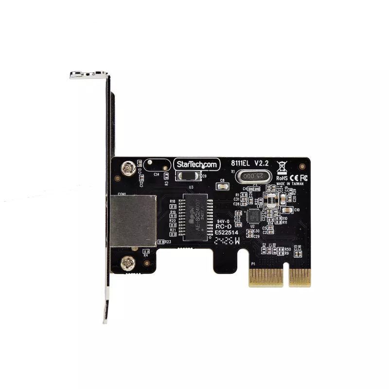 StarTech.com 1 pieslēgvietas Gigabit PCIe tīkla adaptera karte, zema profila NIC, 10/100/1000Mbps PCI Express LAN karte, Realtek RTL8111H, Windows un Linux, TAA atbilstoša
