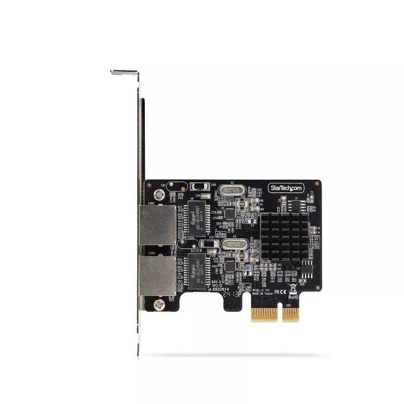 StarTech.com 2 portu Gigabit PCIe tīkla adaptera karte, 10/100/1000Mbps PCI Express NIC, divi Realtek RTL8111H, darbojas ar Windows un Linux, atbilst TAA