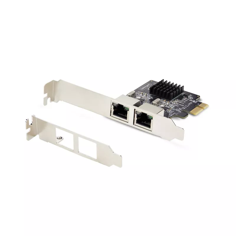 StarTech.com 2 portu Gigabit PCIe tīkla adaptera karte, 10/100/1000Mbps PCI Express NIC, divi Realtek RTL8111H, darbojas ar Windows un Linux, atbilst TAA