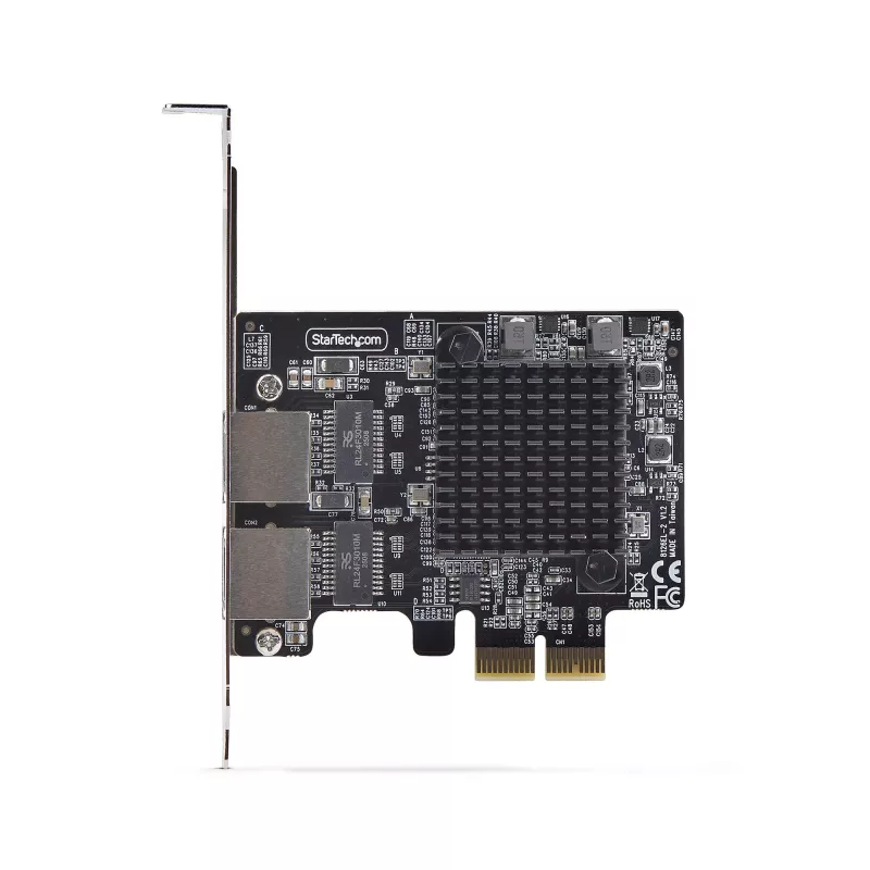 StarTech.com 2 portu 5G gigabitu PCIe tīkla adaptera karte, 5G/2.5G/1G/100M/10M PCI Express LAN karte, Realtek RTL8126, Windows un Linux, TAA atbilstoša