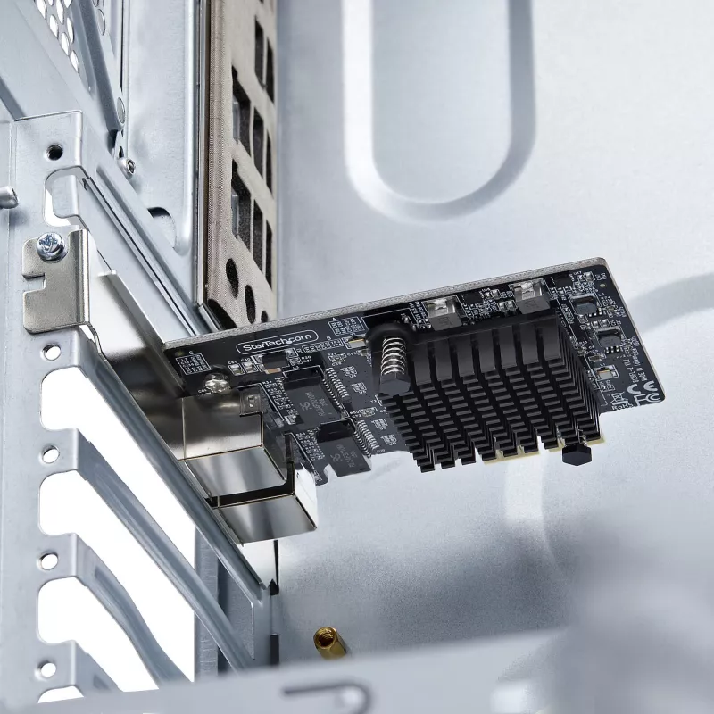 StarTech.com 2 portu 5G gigabitu PCIe tīkla adaptera karte, 5G/2.5G/1G/100M/10M PCI Express LAN karte, Realtek RTL8126, Windows un Linux, TAA atbilstoša